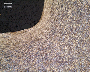 冷锻技术制造的齿轮的金属纤维流 